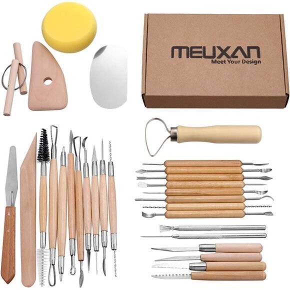 Meuxan 30PCS Pottery Tools Clay Sculpting Tool Set - Picture 1 of 8
